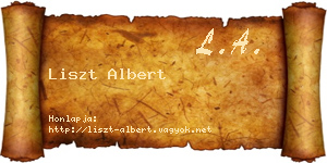 Liszt Albert névjegykártya