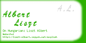 albert liszt business card